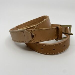 Relic genuine leather tan brown link belt metal buckle